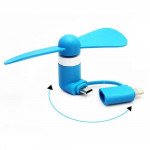 Wholesale Universal iPhone / Andrioid Portable Cell Phone Mini Electric Cooling Fan (Blue)